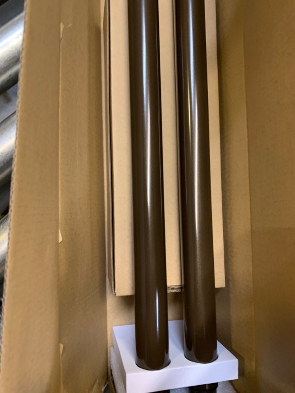 Photo 4 of KAMANINA 1 Inch Curtain Rod Telescoping Single Drapery Rod 28 to 48 Inches (2.3-4 Feet) 2 Pack, Netted Texture Finials, Antique Bronze Antique Bronze 28-48"(2Pack) --- Box Packaging Damaged, Item is New
