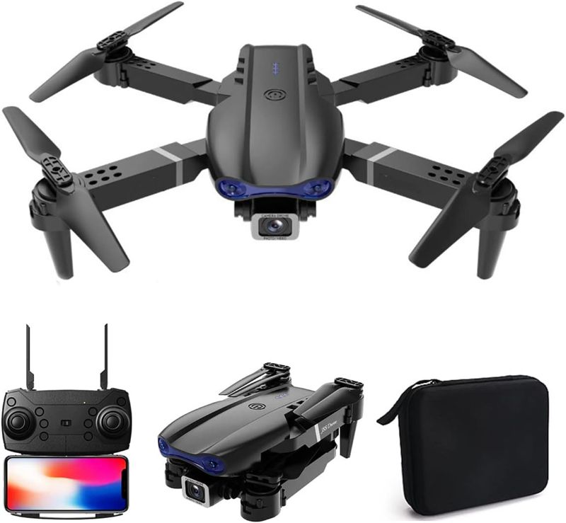 Photo 1 of Drone with 1080P Dual HD Camera - 2023 Upgradded RC Quadcopter for Adults and Kids, WiFi FPV RC Drone for Beginners Live Video HD Wide Angle RC Aircraft, Trajectory Flight, Altitude Hold?Black?
