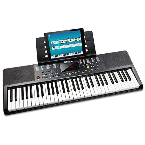 Photo 1 of RockJam Compact 61 Key Keyboard with Sheet Music Stand, Power Supply, Piano Note Stickers & Simply Piano Lessons
