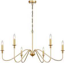 Photo 1 of 6 Light 35" Wide gold chandelier