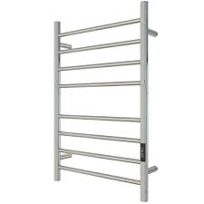 Photo 1 of 8-Bars Stainless Steel Wall Mounted Electric Towel Warmer Rack in Polished Silver
