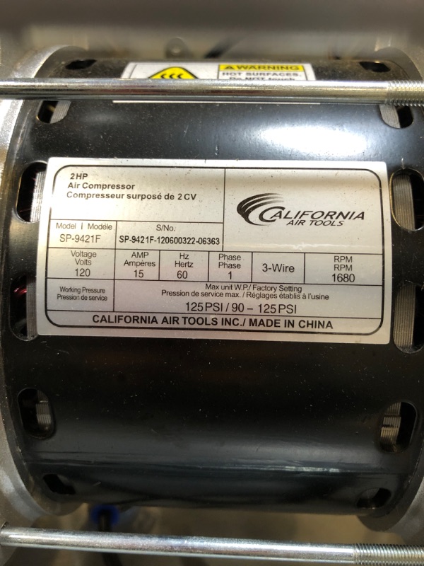 Photo 3 of California Air Tools 10020C Ultra Quiet Oil-Free and Powerful Air Compressor, 2 HP
