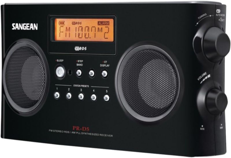 Photo 1 of SANGEAN PR-D5-BK Digital Portable Stereo Receiver with AM/FM Radio (Black) Electronic Accessories
