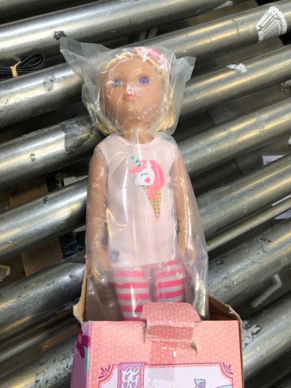 Photo 4 of Glitter Girls Lacy 14 Inch Doll Wearing Pink Tunic, Striped Leggings, Hair Bow And Ballet Shoes - Dolls For 3+ Year Old Girls