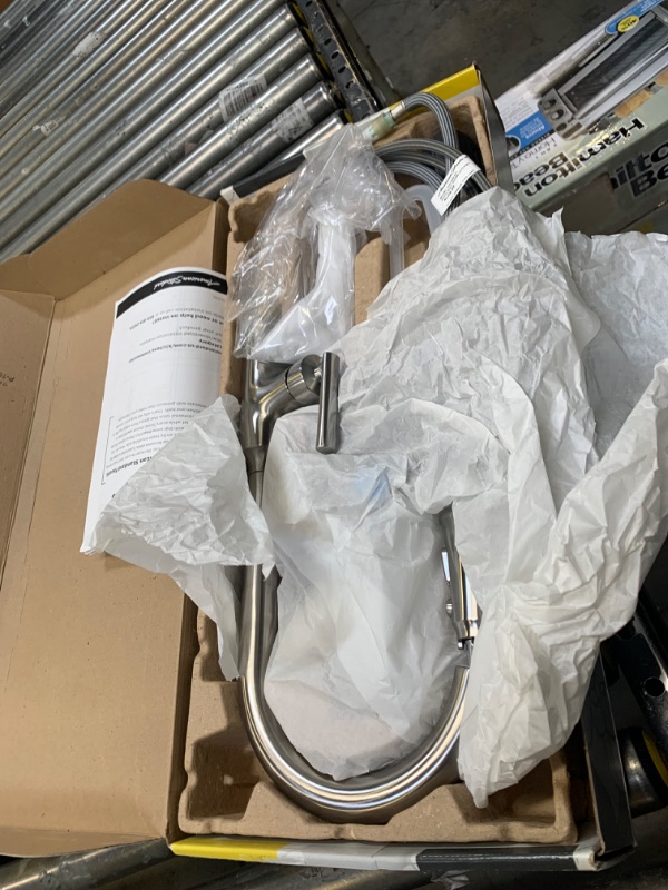 Photo 1 of American Standard 7421300.075 Raviv Kitchen Faucet, Stainless Steel --- Box Packaging Damaged, Moderate Use, Missing Parts
