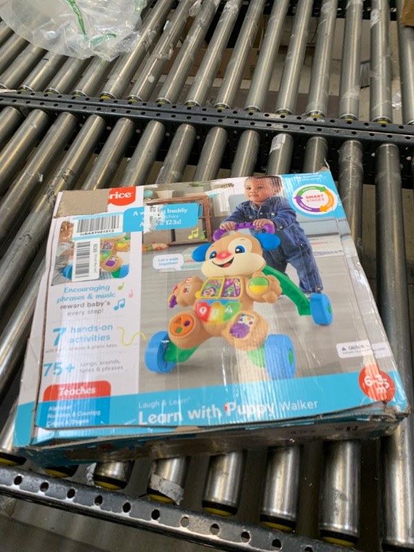 Photo 2 of Fisher-Price Laugh & Learn Baby Walker and Musical Learning Toy with Smart Stages Educational Content, Learn with Puppy? Puppy Walker --- Box Packaging Damaged, Item is New
