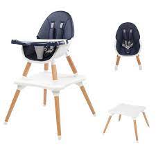 Photo 1 of JOYMOR 5-in-1 Baby High Chair for Infants Toddler, 4-Position Adjustable, Wood --- Box Packaging Damaged, Item is New

