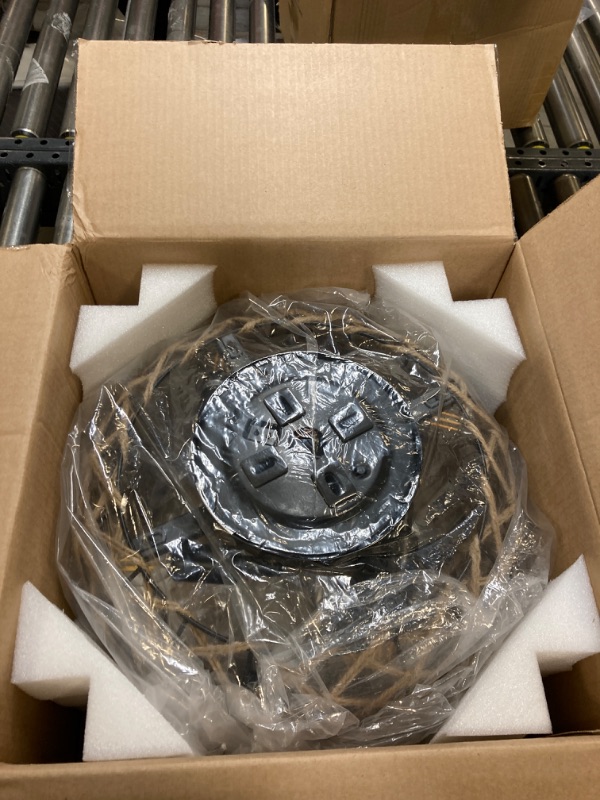 Photo 1 of hummingbird Rattan Caged Ceiling Fan with Lights and Remote,16" Small Farmhouse Low Profile Flush Mount Ceiling Fan with light,Rustic Enclosed Bladeless Ceiling Fan 6 Speed Reversible with 4 Bulbs