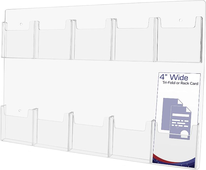 Photo 1 of Acrylic Brochure Pocket Holders, 10 Pockets