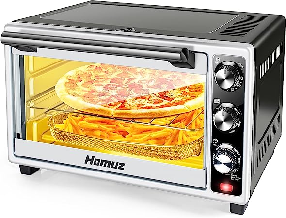 Photo 1 of Air Fryer Oven, Homuz 7 In 1 Air Fryer Oilless Countertop Toaster Oven, 1500W 23QT Large Capacity Airfryer Toaster Oven with Timer and 4 Accessories, Fits for 9" Pizza, Stainless Steel, ETL Certified
