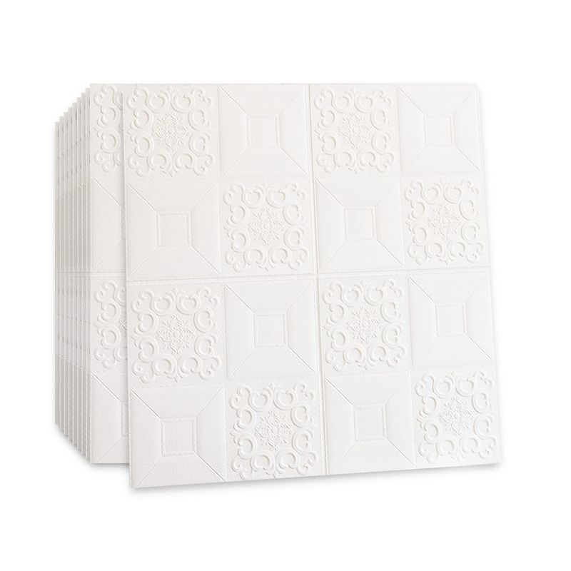 Photo 1 of Art4U Self-Adhesive 3D Waterproof PE Foam Wall Panel White Stick for Interior Wall Decor (Wall Panels 10 pcs Cover 52.7 sq.ft), 27.5 x 27.5 inch