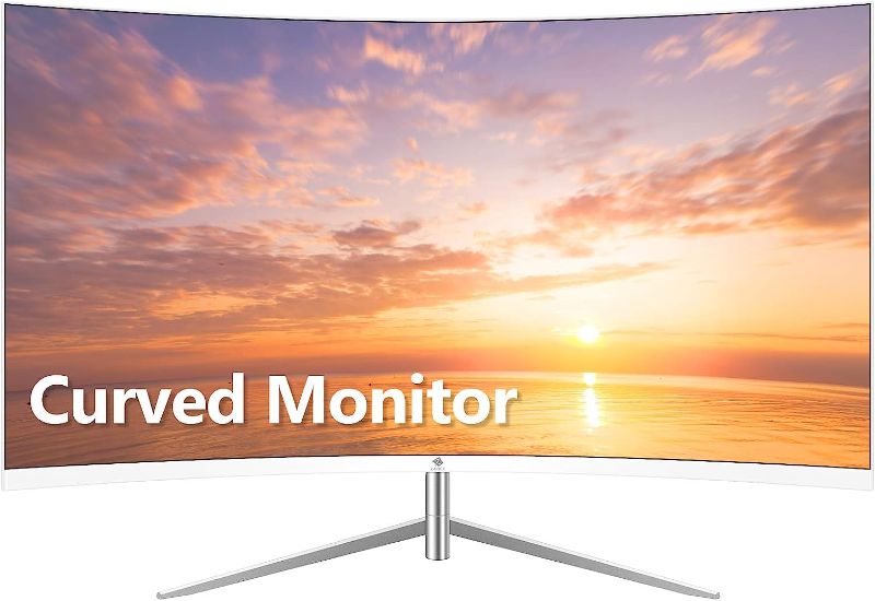 Photo 1 of Z-Edge 27-inch Curved Gaming Monitor, Full HD 1080P 1920x1080 LED Backlight Monitor, with 75Hz Refresh Rate and Eye-Care Technology, 178° Wide View Angle, Built-in Speakers, VGA+HDMI
unable to test - missing cable