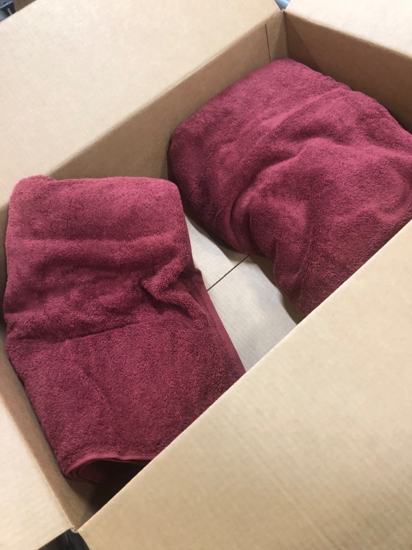 Photo 1 of 2 PCK LARGE TOWELS BURGUNDY