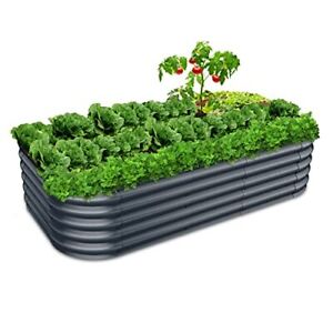 Photo 1 of Aluzinc Raised Garden Bed 78"x42"x17'' Easy Quick Garden Setup 17" Tall Gray
