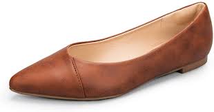 Photo 1 of PENNYSUE Women's Pointed Toe Ballet Flats Casual Soft Slip On Classic Shoes Brown, Size 11