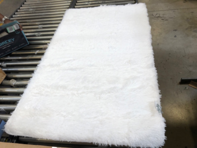 Photo 1 of 36" x 60" White Faux Fur Floor Carpet