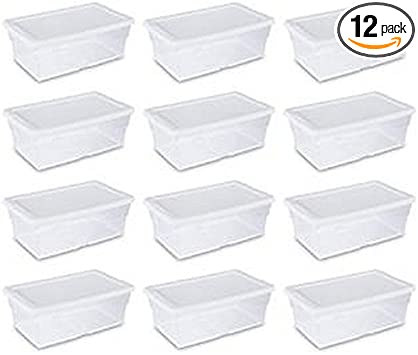 Photo 1 of STERILITE Storage Box 13.5" X 8.3" X 4.8", 6 Qt. Clear - Pack of 12
