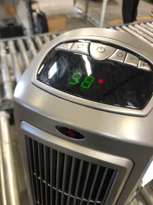 Photo 1 of Lasko Oscillating Digital Ceramic Tower Heater for Home with Adjustable Thermostat, Timer and Remote Control, 23 Inches, 1500W, Silver, 755320