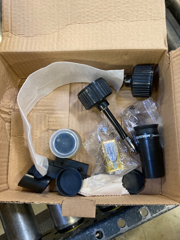 Photo 1 of Celestron - AstroMaster 130EQ-MD Newtonian Telescope - Reflector Telescope for Beginners - Fully-Coated Glass Optics - Adjustable-Height Tripod - BONUS Astronomy Software Package 130EQ Newtonian w/Motor Drive 130EQ Newtonian w Motor SOLD FOR PARTS ONLY. 