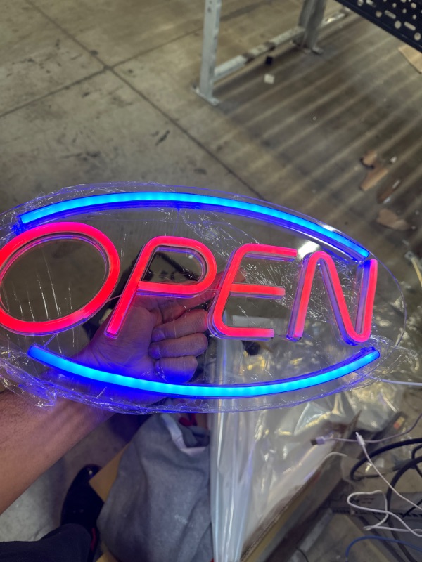 Photo 2 of Sunkite Open LED Sign --- missing plug due to usage 