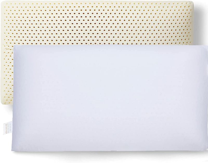 Photo 1 of 100% Talalay Latex Pillow Bed Pillow for Sleeping, Extra Soft Natural Latex Sleeping Pillow for Back, Stomach or Side Sleepers, Removable Breathable Cotton Cover - High Elasticity (King Low Profile)