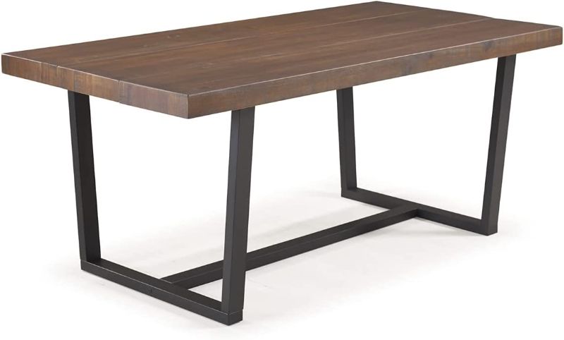 Photo 1 of Walker Edison Andre Modern Solid Wood Dining Table, 72 Inch, Mahogany
