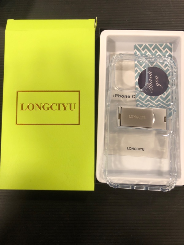 Photo 1 of LONGCIYU Stand Case Compatible with iPhone 14 Pro Max Case 6.7",[Build-in Selfie Stick] [6+ Stand Models] [8X Military Armor-Level Shockproof][Anti-Yellowing][Shock-Absorbing Corners], Clear