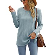 Photo 1 of Size L----Berryou Womens Sweater Long Sleeve Loose Crew Neck Shirt Casual Pullover Casual Tunic Tops Blue LBerryou Womens Sweater Long Sleeve Loose Crew Neck Shirt Casual Pullover Casual Tunic Tops Blue