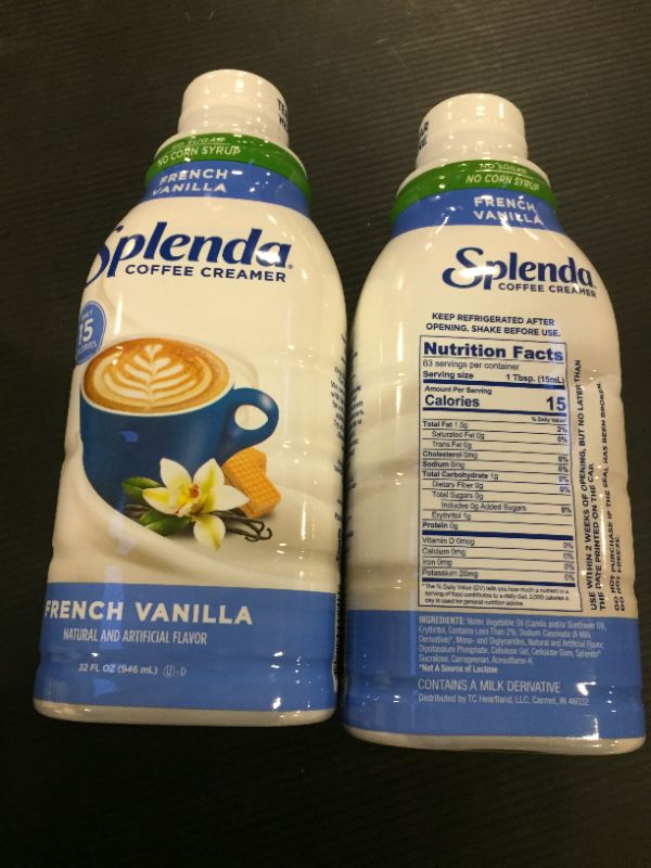 Photo 2 of 2 PACK SPLENDA Sugar Free, Low Calorie French Vanilla Coffee Creamer, 32 Fl Oz
BEST BY 11/04/2023