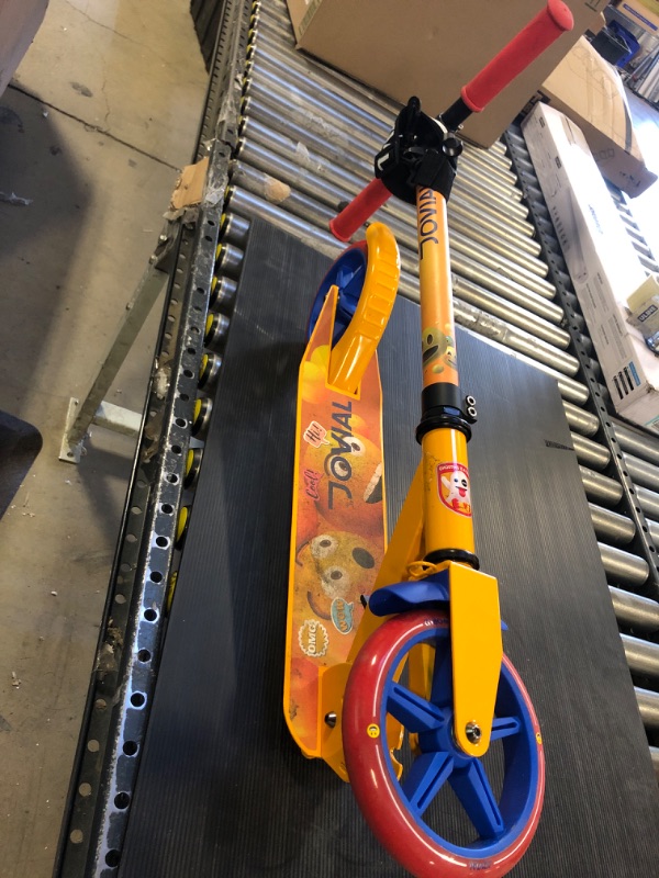 Photo 1 of 2-Wheel Folding Kick Scooter - Compact Foldable Riding Scooter for Teens w/ Adjustable Height, Alloy Anti-Slip Deck, 7” Wheels, Mud Guard Front Wheel, for Kids Boys/Girls 6+Yr Old (Emoji World)