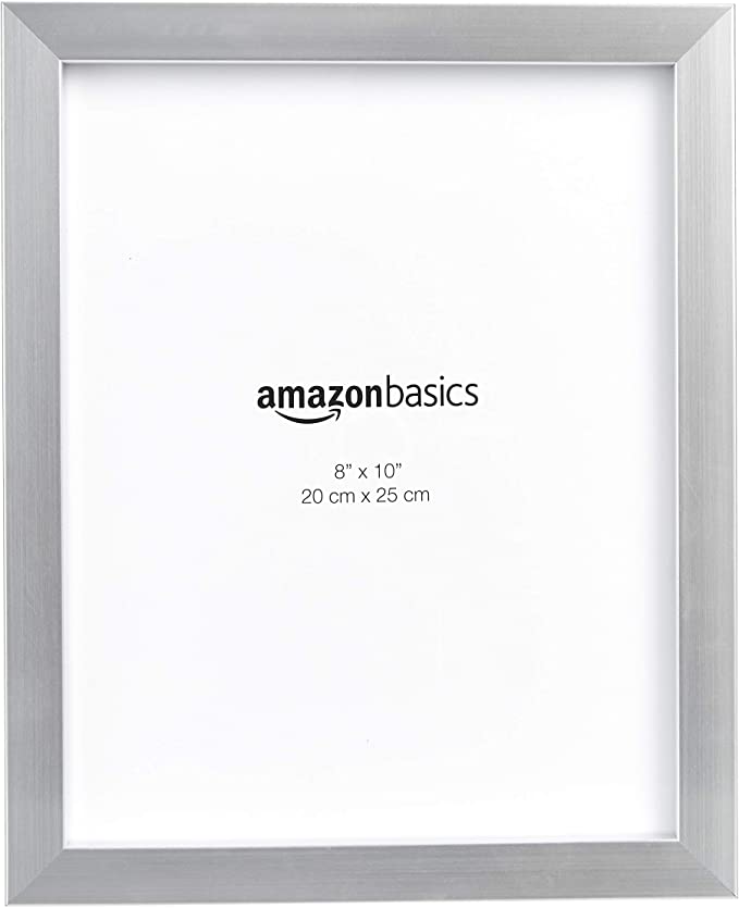 Photo 1 of Amazon Basics Photo Picture Frame - 8" x 10", Nickel 