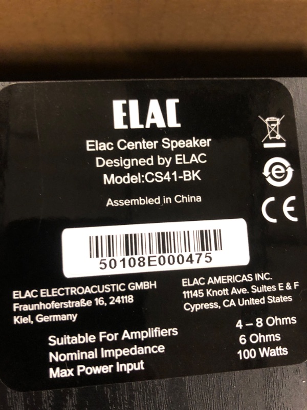Photo 5 of ELAC Dual 4" Center Speaker
