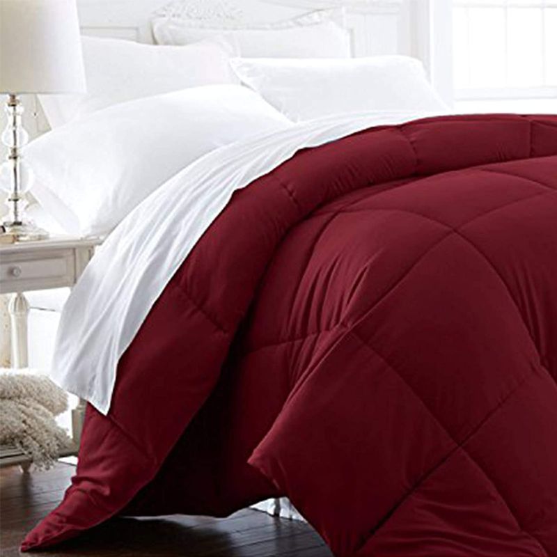 Photo 1 of (KING SIZE) Beckham Luxury Linens King/California Comforter - 1600 Series Down Alternative Home Bedding & Duvet Insert - Burgundy
