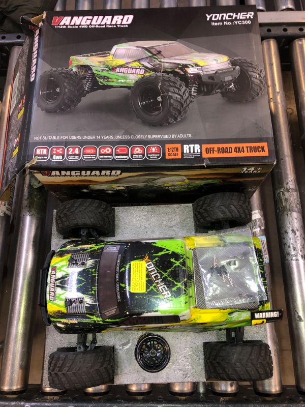 Photo 2 of YONCHER YC300 RC Car 1:12 RC Monster Truck, 45+ Km/h Hobby Fast Remote Control Cars for Boys Age 8-12, 4WD RC Trucks 4x4 Offroad Waterproof All Terrains for Adults with 2 Battery Gifts 1:12 Scale