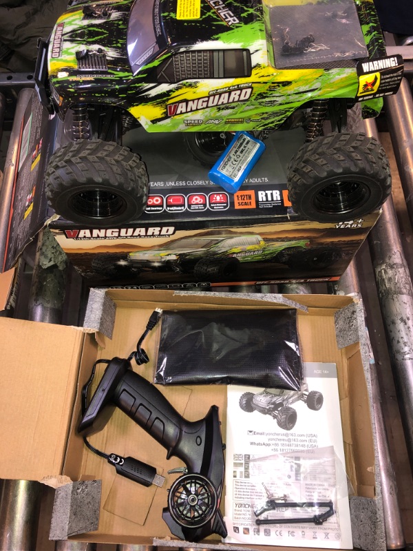 Photo 3 of YONCHER YC300 RC Car 1:12 RC Monster Truck, 45+ Km/h Hobby Fast Remote Control Cars for Boys Age 8-12, 4WD RC Trucks 4x4 Offroad Waterproof All Terrains for Adults with 2 Battery Gifts 1:12 Scale