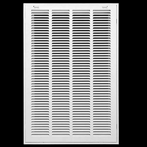 Photo 1 of 16" X 28" Steel Return Air Filter Grille for 1" Filter - Easy Plastic Tabs for Removable Face/Door - HVAC DUCT COVER - Flat Stamped Face -White [Outer

