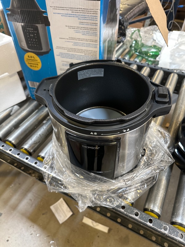 Photo 1 of Thomson TFPC607 9-in-1 Pressure Cooker and Air Fryer with Dual Lid, Slow Cooker and More, Digital Touch Display, 6.5 QT Capacity, Included Cooking Accessories - Stainless Steel