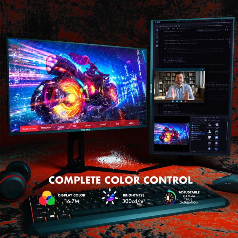 Photo 1 of Viotek NFI24DBA 24-Inch 2K 2560 x 1440p Gaming Monitor | 75hz 123% (Pro-Rated) sRGB IPS Panel | FreeSync & G-SYNC Compatibility | HDMI 2.0, DP, USB-C Input & USB 2.0 Hub |