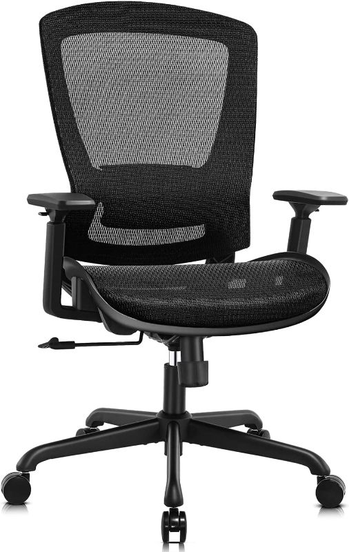 Photo 1 of  Mesh Office Chair,Ergonomic Computer Desk Chair,Sturdy High Back Task Chair - Adjustable Lumbar Support & Armrests,Tilt Function,Swivel Wheels,Comfortable Wide Seat,Executive Home Office Chair