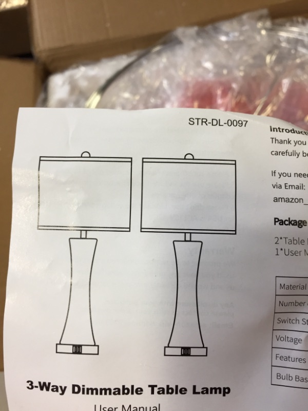 Photo 1 of 3 WAY DIMMABLE TABLE LAMP 2 PCS
NEW - OPEN BOX