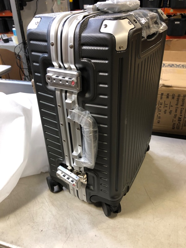 Photo 2 of LUGGEX Hard Shell Carry On Luggage with Aluminum Frame - 100% PC No Zipper Suitcase - 4 Metal Corner Hassle-Free Travel (Hard Case Suitcase)

