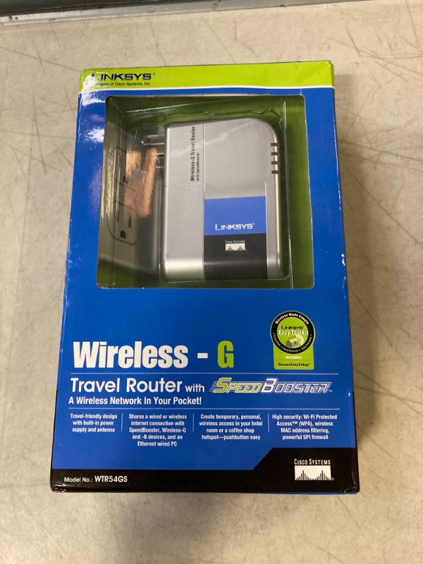 Photo 2 of Cisco-Linksys WTR54GS Wireless G Travel Router with Speedbooster