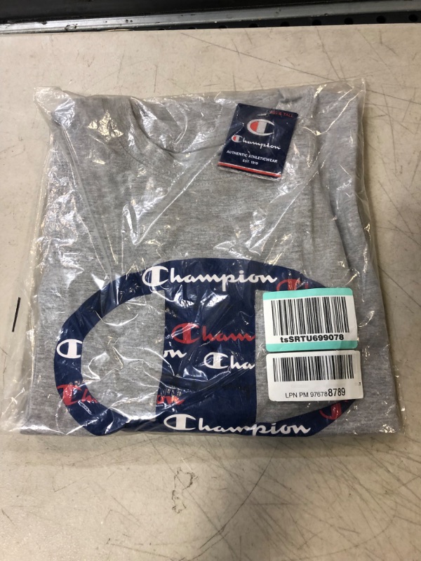 Photo 2 of Champion Big and Tall Shirts for Men – Crewneck Big and Tall T Shirt Graphic Tee 2X Tall Oxford Heather