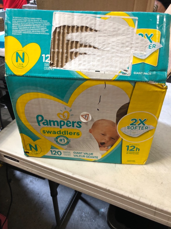 Photo 3 of Baby Diapers Newborn/Size 0 (< 10 lb), 120 Count - Pampers Swaddlers, ONE MONTH SUPPLY (Packaging May Vary) 120 Count (Pack of 1)