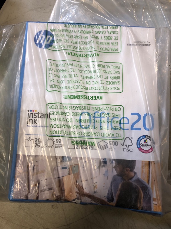 Photo 2 of HP Printer Paper | 8.5x11 Paper |Office 20 lb | 1 Ream - 500 Sheets | 92 Bright | Made in USA - FSC Certified | 112150R 1 Ream | 500 Sheets Letter (8.5 x 11)