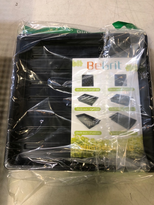 Photo 2 of BeGrit 1010 Tray Without Holes Growing Trays Shallow Tray Drain Tray Microgreens 5-Pack Black
