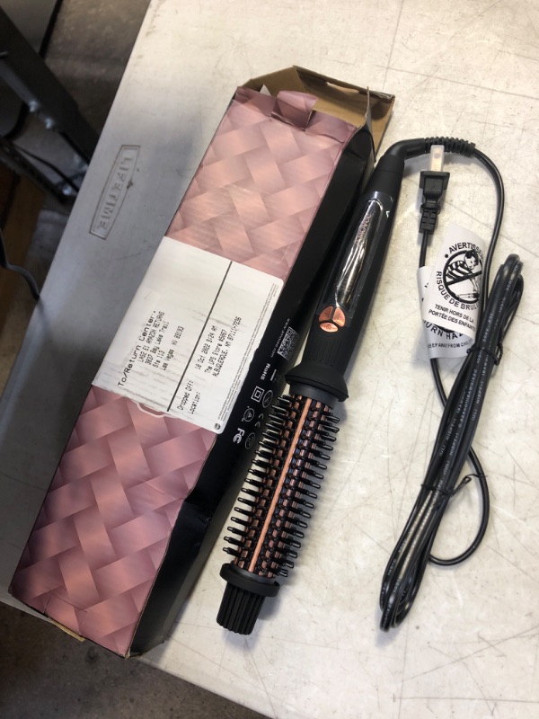 Photo 1 of AmoVee Curling Iron 1 Inch, Dual Voltage Travel-Friendly Tourmaline Ceramic Ionic Hair Heated Round Brush, Professional Anti-Scald Instant Heat Up Hot Curling Brush for Long Hair, A Gift for Yourself
