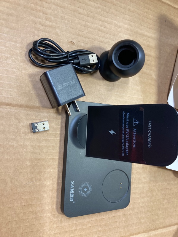 Photo 1 of Wireless Charging Station, 3 in 1 Wireless Charger, 18W Fast Charger Stand for iPhone 13/12/11/Pro/Max/XR/XS/X, Apple Watch 7/6/SE/5/4/3/2/1, AirPods Pro/3/2, Adapter and Cable Included