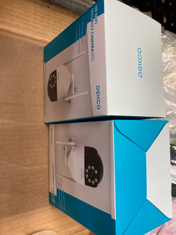 Photo 1 of 2K Security Camera Outdoor 2Packs, DEKCO WiFi Outdoor Security Cameras Pan-Tilt 360° View, 3MP Surveillance Cameras with Motion Detection and Siren, 2-Way Audio, Full Color Night Vision, Waterproof 2 Count (Pack of 1)