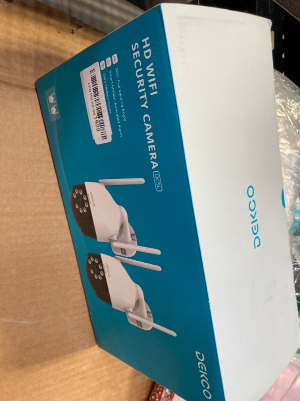 Photo 1 of 2K Security Camera Outdoor 2Packs, DEKCO WiFi Outdoor Security Cameras Pan-Tilt 360° View, 3MP Surveillance Cameras with Motion Detection and Siren, 2-Way Audio, Full Color Night Vision, Waterproof 2 Count (Pack of 1)